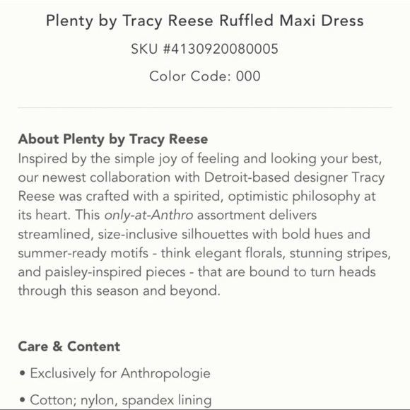 Anthropologie Plenty by Tracy Reese Ruffled Maxi Dress NWT - Picture 11 of 13